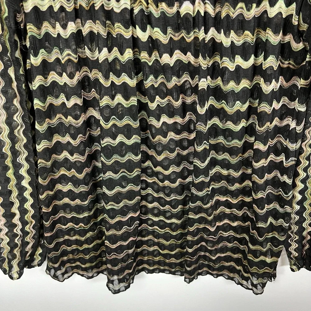 New Romantics Free People Chevron Knit Crochet Lace Beaded Blouse Loose Sz Small